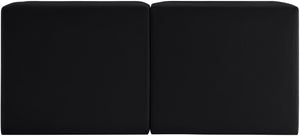 Meridian Furniture Rummi Channel Tufted Modular Loveseat in Stain Resistant Performance Velvet for Modern Living Black 58 inches 660Black-S58