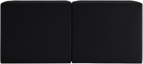 Meridian Furniture Rummi Channel Tufted Modular Loveseat in Stain Resistant Performance Velvet for Modern Living Black 58 inches 660Black-S58