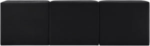 Meridian Furniture Rummi Channel Tufted Velvet Performance Fabric Three Piece Modular Sofa for Living Room 660Black-S87