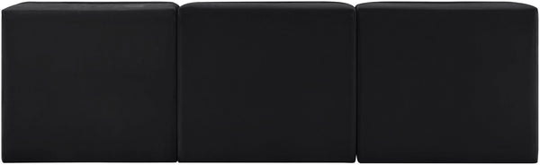 Meridian Furniture Rummi Channel Tufted Velvet Performance Fabric Three Piece Modular Sofa for Living Room 660Black-S87