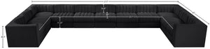 Meridian Furniture Rummi 11 Piece Modular Sectional Velvet Performance Fabric with Channel Tufting 660Black-Sec11A