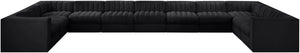 Meridian Furniture Rummi 11 Piece Modular Sectional Velvet Performance Fabric with Channel Tufting 660Black-Sec11A