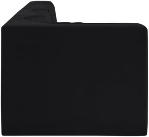 Meridian Furniture Rummi Channel Tufted Modular Sectional in Stain Resistant Black Velvet for Living Rooms 660Black-Sec4D