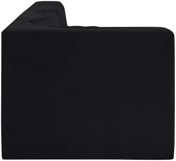 Meridian Furniture Rummi Channel Tufted Modular Sectional in Stain Resistant Black Velvet for Living Rooms 660Black-Sec4D