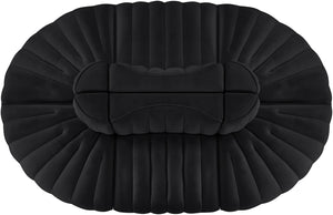 Meridian Furniture Rummi Six Piece Modular Sectional Black Velvet Channel Tufted Contemporary Sofa 660Black-Sec6C