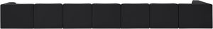 Meridian Furniture Rummi Eight Piece Channel Tufted Velvet Modular Sectional for Modern Living Spaces 660Black-Sec8D