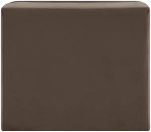 Meridian Furniture Rummi Channel Tufted Velvet Modular Chair for Modern and Contemporary Living Rooms Brown Armless 660Brown-Armless