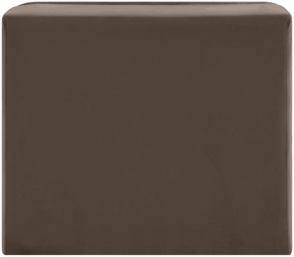 Meridian Furniture Rummi Channel Tufted Velvet Modular Chair for Modern and Contemporary Living Rooms Brown Armless 660Brown-Armless
