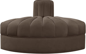 Meridian Furniture Rummi Channel Tufted Modular Accent Chair in Stain Resistant Performance Velvet for Living Room Brown 660Brown-RC