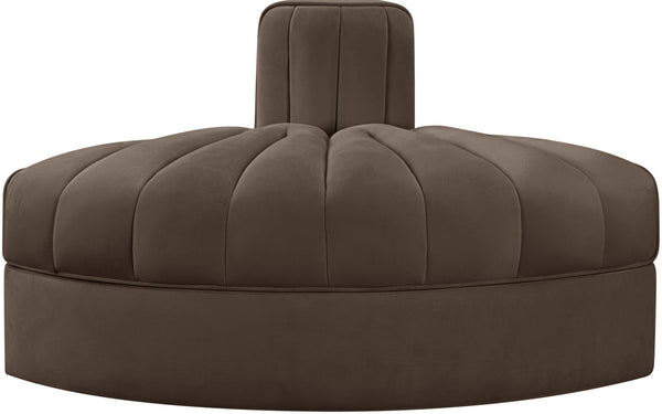 Meridian Furniture Rummi Channel Tufted Modular Accent Chair in Stain Resistant Performance Velvet for Living Room Brown 660Brown-RC