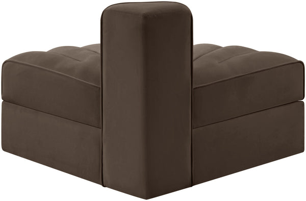 Meridian Furniture Rummi Channel Tufted Modular Accent Chair in Stain Resistant Performance Velvet for Living Room Brown 660Brown-RC