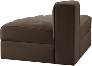 Meridian Furniture Rummi Channel Tufted Modular Accent Chair in Stain Resistant Performance Velvet for Living Room Brown 660Brown-RC