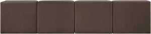 Meridian Furniture Rummi Four Piece Modular Sofa Channel Tufted Brown Velvet Performance Living Room 660Brown-S116