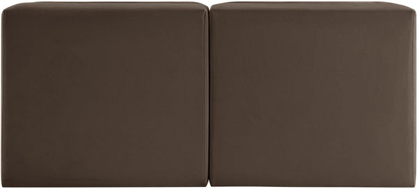Meridian Furniture Rummi Channel Tufted Modular Loveseat in Stain Resistant Performance Velvet for Modern Living Brown 58 inches 660Brown-S58