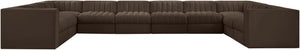 Meridian Furniture Rummi Channel Tufted Velvet 10 Piece Modular Sectional for Open Living Spaces 660Brown-Sec10A