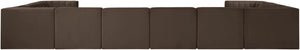Meridian Furniture Rummi Channel Tufted Velvet 10 Piece Modular Sectional for Open Living Spaces 660Brown-Sec10A