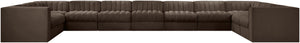 Meridian Furniture Rummi 11 Piece Modular Sectional Brown Velvet Channel Tufted Low Profile Living Room 660Brown-Sec11A