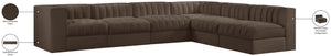 Meridian Furniture Rummi Six Piece Channel Tufted Modular Sectional Brown Velvet Performance Fabric 660Brown-Sec6B