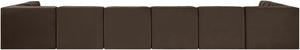 Meridian Furniture Rummi Eight Piece Channel Tufted Velvet Modular Sectional for Spacious Living Rooms 660Brown-Sec8A