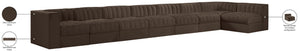 Meridian Furniture Rummi Eight Module Velvet Performance Sectional with Channel Tufting for Open Living 660Brown-Sec8D
