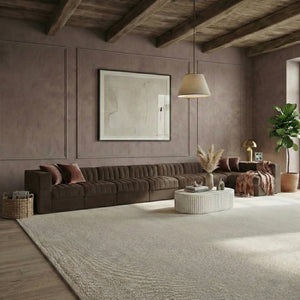 Meridian Furniture Rummi Eight Module Velvet Performance Sectional with Channel Tufting for Open Living 660Brown-Sec8D