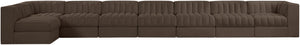 Meridian Furniture Rummi Eight Module Velvet Performance Sectional with Channel Tufting for Open Living 660Brown-Sec8D