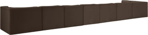 Meridian Furniture Rummi Eight Module Velvet Performance Sectional with Channel Tufting for Open Living 660Brown-Sec8D