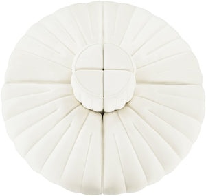 Meridian Furniture Rummi Four Piece Modular Sofa in Channel Tufted Cream Velvet for Open Living Rooms 660Cream-4RC