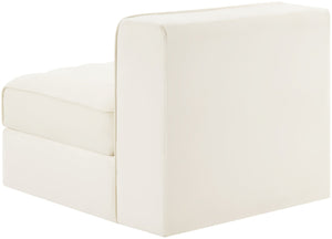 Meridian Furniture Rummi Channel Tufted Velvet Modular Chair for Modern and Contemporary Living Rooms Cream Armless 660Cream-Armless