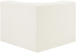 Meridian Furniture Rummi Channel Tufted Velvet Modular Chair for Modern and Contemporary Living Rooms Cream Corner 660Cream-Corner