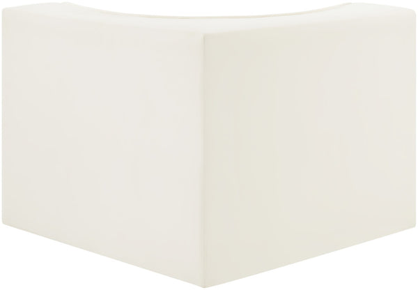Meridian Furniture Rummi Channel Tufted Velvet Modular Chair for Modern and Contemporary Living Rooms Cream Corner 660Cream-Corner