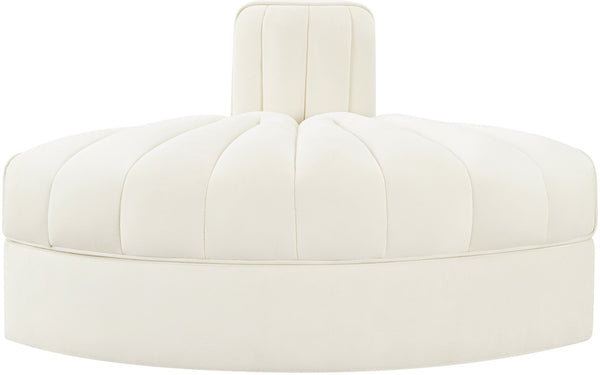 Meridian Furniture Rummi Channel Tufted Modular Accent Chair in Stain Resistant Performance Velvet for Living Room Cream 660Cream-RC
