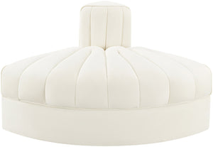 Meridian Furniture Rummi Channel Tufted Modular Accent Chair in Stain Resistant Performance Velvet for Living Room Cream 660Cream-RC