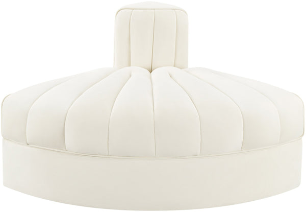 Meridian Furniture Rummi Channel Tufted Modular Accent Chair in Stain Resistant Performance Velvet for Living Room Cream 660Cream-RC