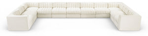 Meridian Furniture Rummi Channel Tufted Velvet Modular Sectional Eleven Piece Living Room Seating 660Cream-Sec11A