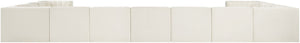 Meridian Furniture Rummi Channel Tufted Velvet Modular Sectional Eleven Piece Living Room Seating 660Cream-Sec11A