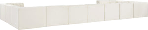 Meridian Furniture Rummi Channel Tufted Velvet Modular Sectional Eleven Piece Living Room Seating 660Cream-Sec11A
