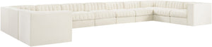 Meridian Furniture Rummi Channel Tufted Velvet Modular Sectional Eleven Piece Living Room Seating 660Cream-Sec11A