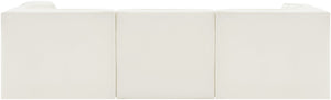 Meridian Furniture Rummi Channel Tufted Cream Velvet Modular Sectional for Contemporary Living Rooms 660Cream-Sec4C