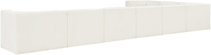 Meridian Furniture Rummi Eight Piece Modular Sectional Cream Velvet Channel Tufted Living Room Sofa 660Cream-Sec8C