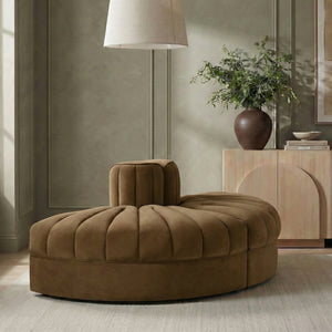 Meridian Furniture Rummi Channel Tufted Modular Sofa in Stain Resistant Saddle Velvet for Living Rooms 660Saddle-2RC