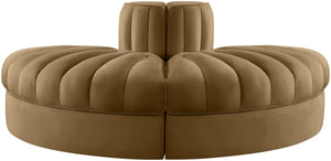 Meridian Furniture Rummi Channel Tufted Modular Sofa in Stain Resistant Saddle Velvet for Living Rooms 660Saddle-2RC