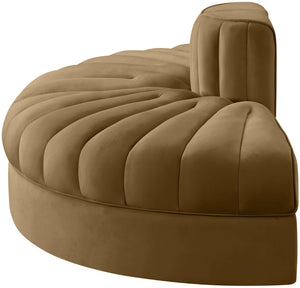 Meridian Furniture Rummi Channel Tufted Modular Sofa in Stain Resistant Saddle Velvet for Living Rooms 660Saddle-2RC