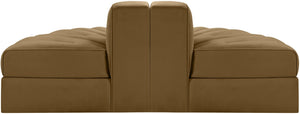 Meridian Furniture Rummi Channel Tufted Modular Sofa in Stain Resistant Saddle Velvet for Living Rooms 660Saddle-2RC