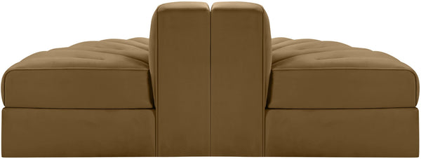 Meridian Furniture Rummi Channel Tufted Modular Sofa in Stain Resistant Saddle Velvet for Living Rooms 660Saddle-2RC