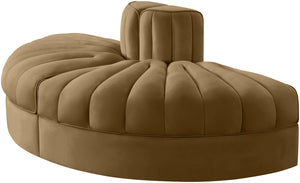 Meridian Furniture Rummi Channel Tufted Modular Sofa in Stain Resistant Saddle Velvet for Living Rooms 660Saddle-2RC