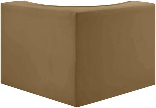 Meridian Furniture Rummi Channel Tufted Velvet Modular Chair for Modern and Contemporary Living Rooms Saddle Corner 660Saddle-Corner