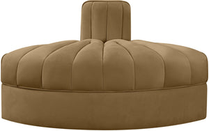 Meridian Furniture Rummi Channel Tufted Modular Accent Chair in Stain Resistant Performance Velvet for Living Room Saddle 660Saddle-RC