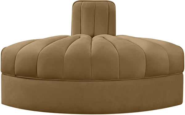 Meridian Furniture Rummi Channel Tufted Modular Accent Chair in Stain Resistant Performance Velvet for Living Room Saddle 660Saddle-RC