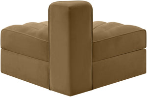 Meridian Furniture Rummi Channel Tufted Modular Accent Chair in Stain Resistant Performance Velvet for Living Room Saddle 660Saddle-RC